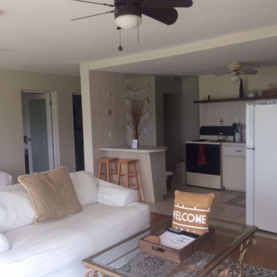 living room and kitchen space