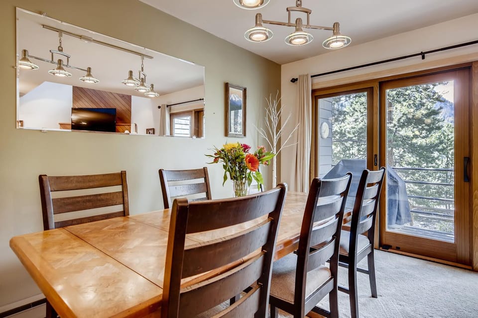 Dining room with table seating 6-8 (2 chairs are in large pantry)