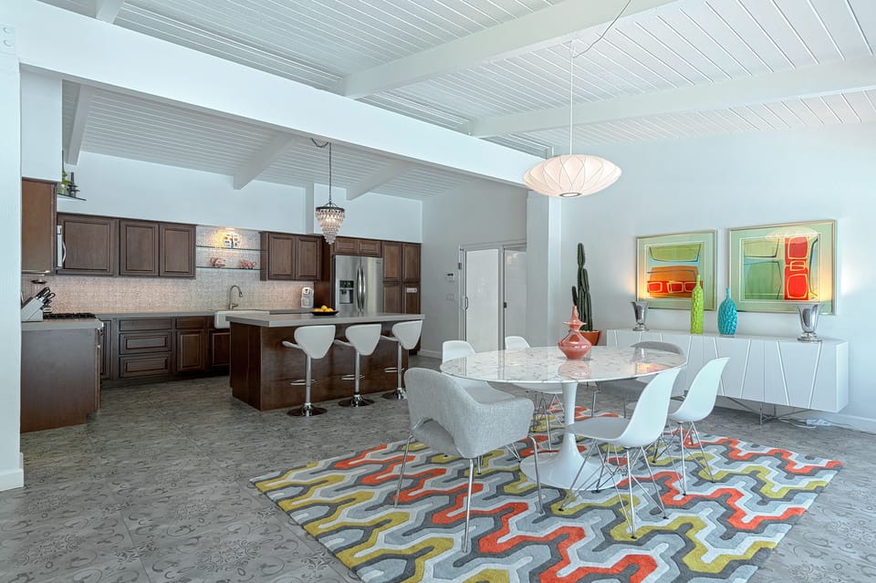 Convenient open layout of kitchen and dining area for easy entertaining