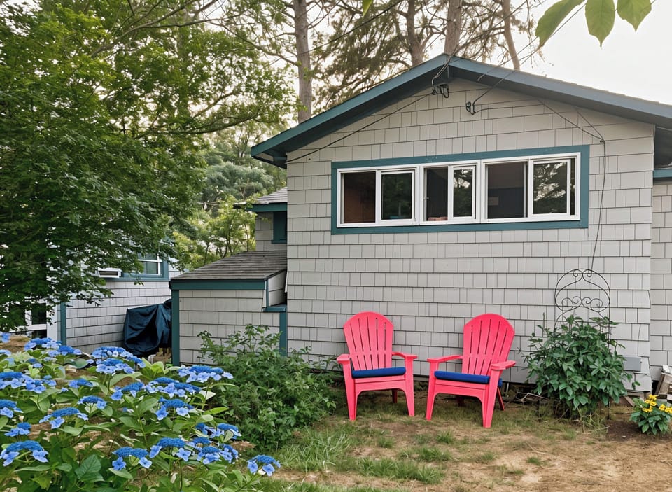 Outdoor seating around rear of the cottage to enjoy nature or a nice cool breeze