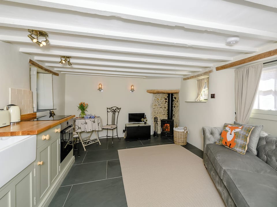 Cosy cottage living space with underfloor heating | Mill Cottage, Hawkchurch, near Lyme Regis