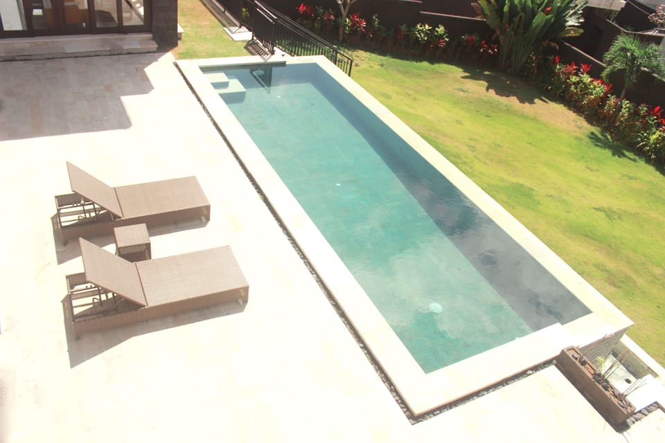 private pool with big garden