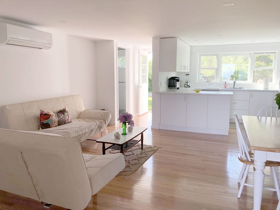 Kitchen, living, dining