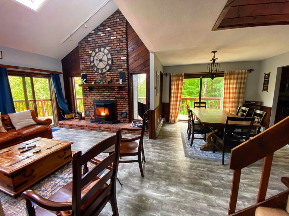 Living and dining areas.