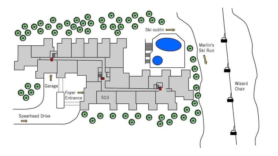 Condo location in the Woodrun Lodge