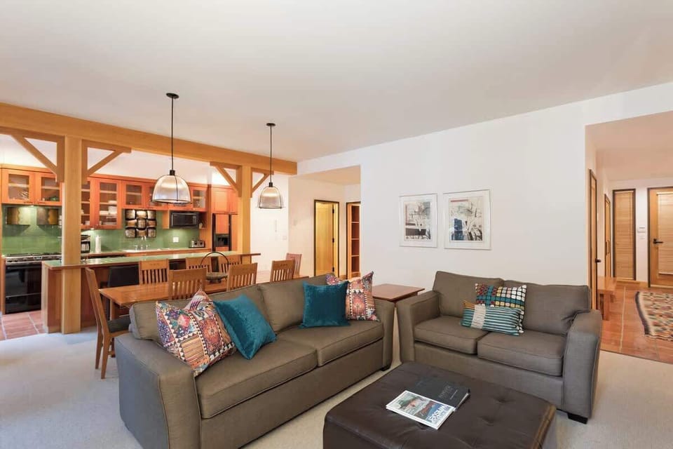 Sofa Bed- Cozy open-concept living with plush seating and mountain-inspired décor  
- Gather around the fireplace or unwind after a day on the slopes  
- Steps from dining, lounging, and ski adventure access  