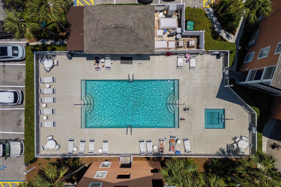 Aerial view of the pool