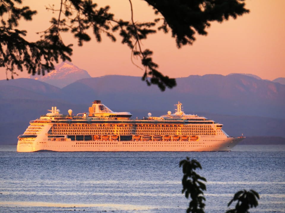 Cruise Ships going by coming to and from Alaska!