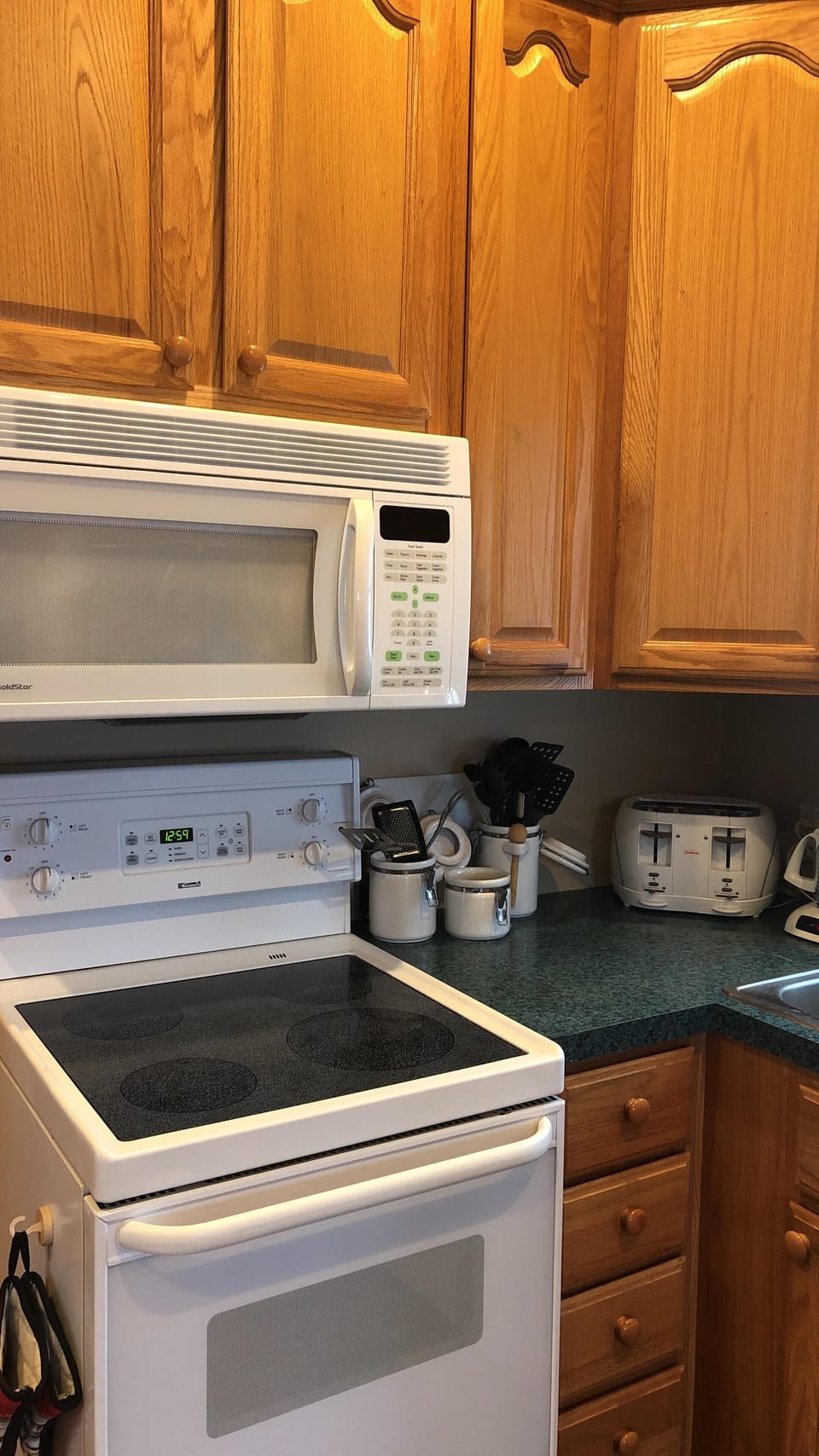 Glass top stove and microwave 
