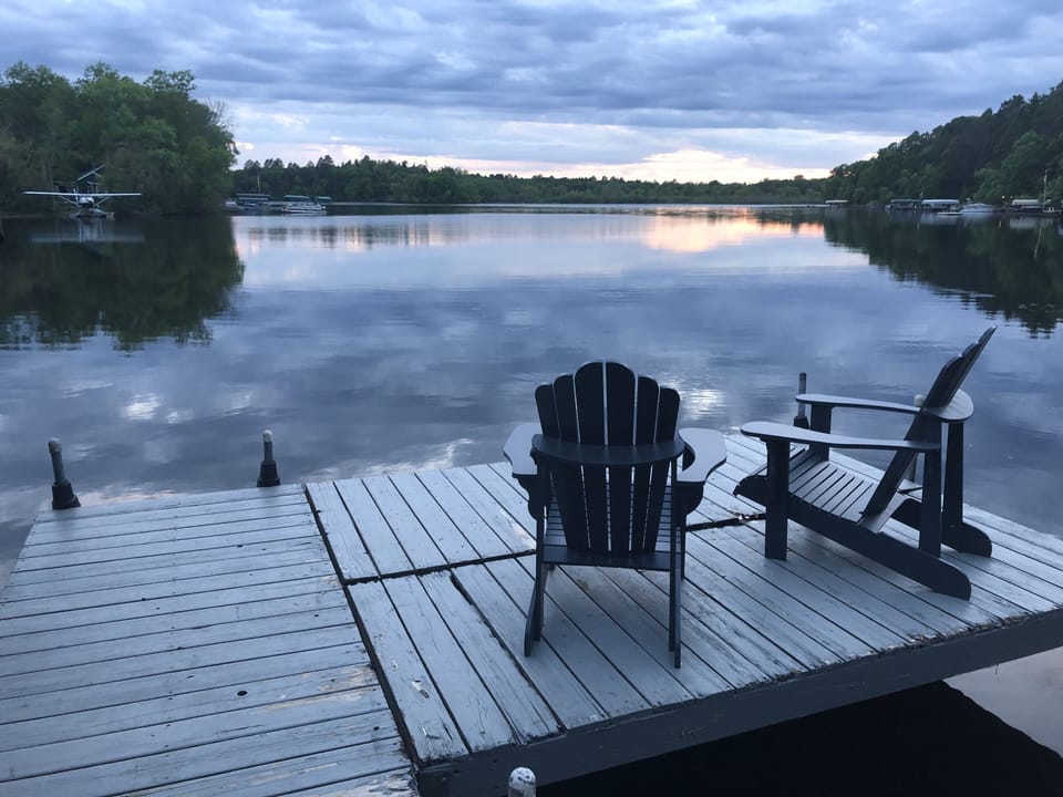 Enjoy beautiful sunsets from the dock. 