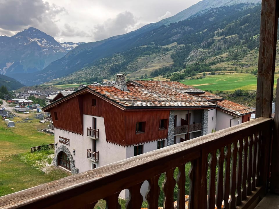 Take in mountain views from the terrace after a day on the pistes