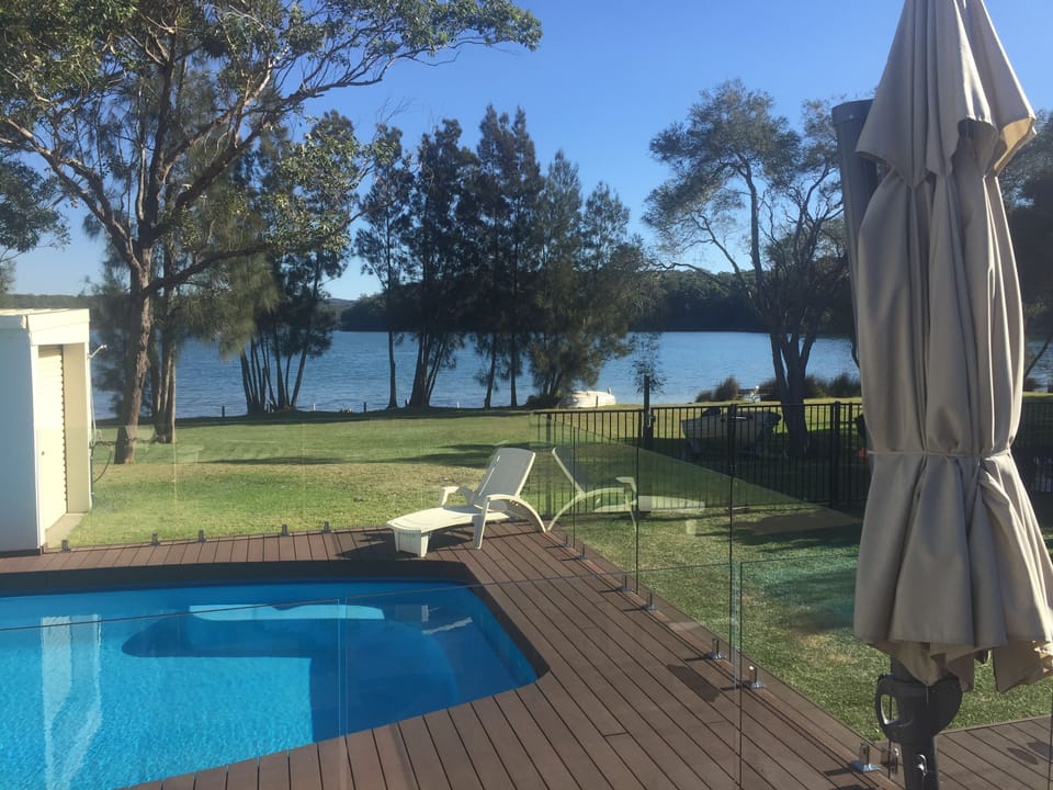 Pool overlooking late