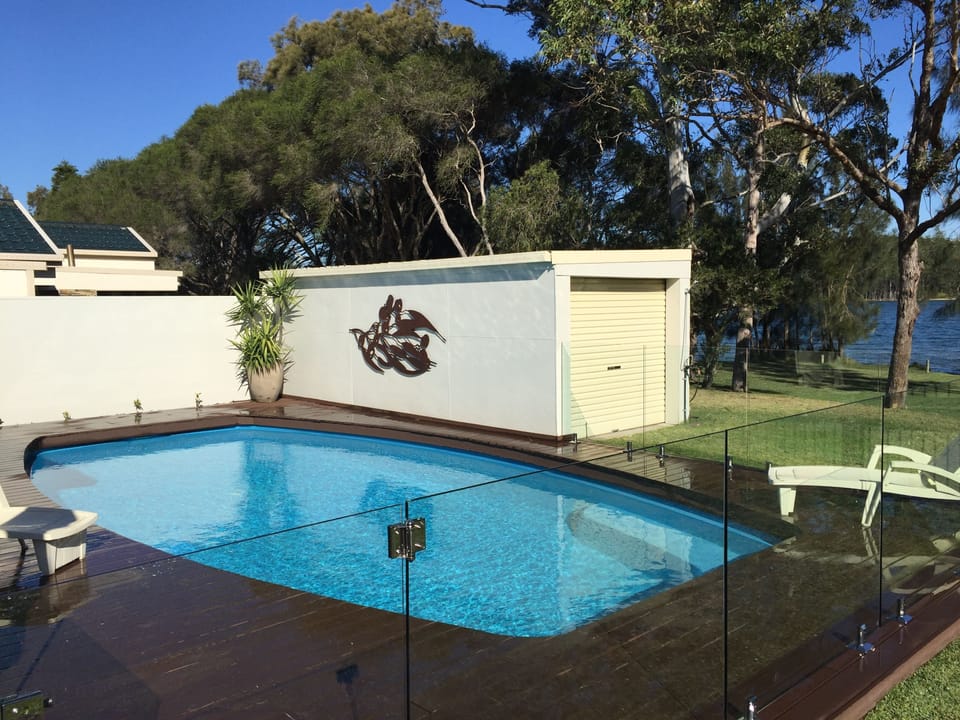 Pool overlooking late