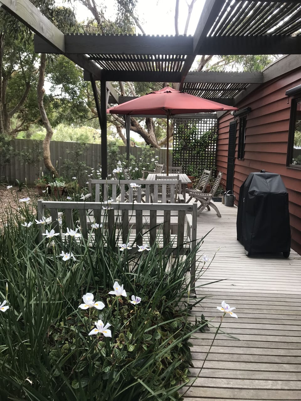 Large north-facing deck