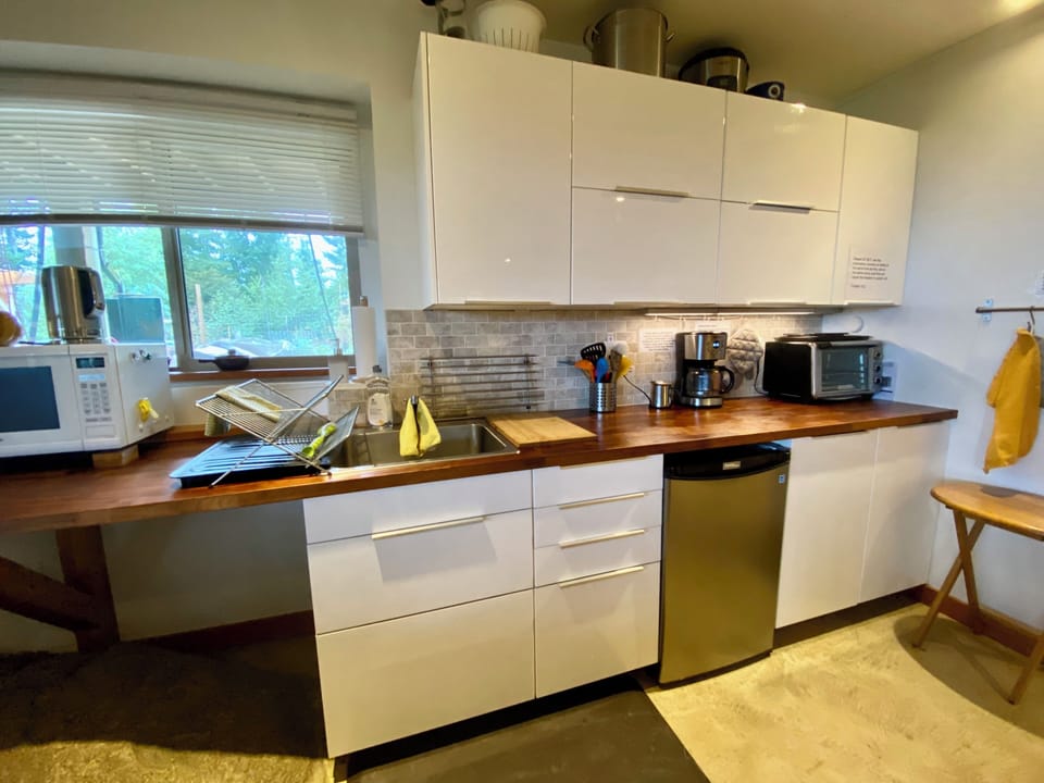 Kitchen with walnut countertops