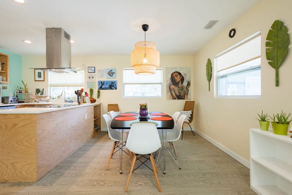 Open floor design allows for communal and spacious feel. 