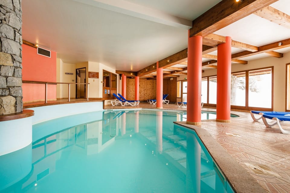 Dive into the lovely on-site pool after a great day.