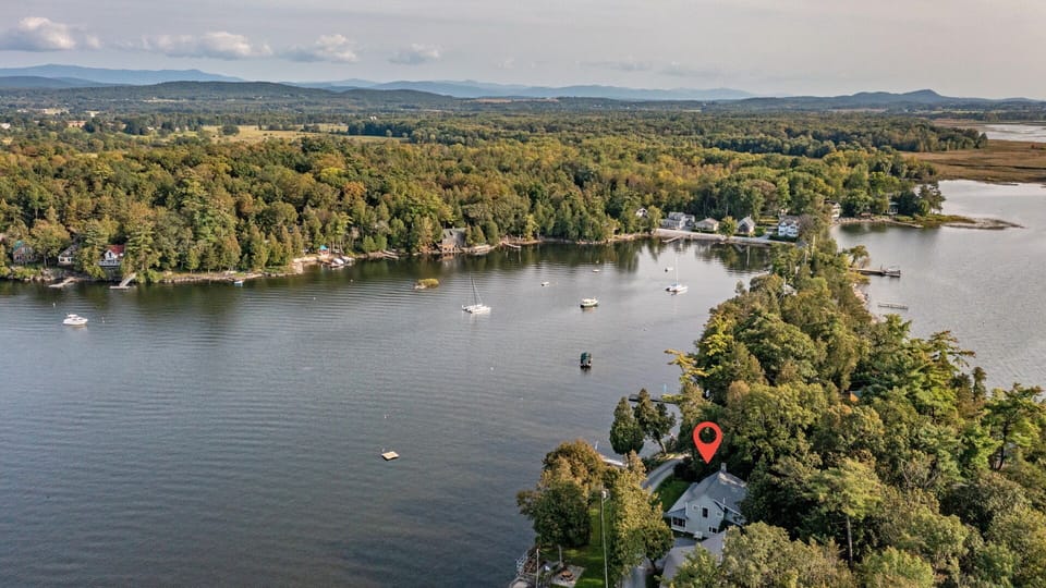 Aerial shot facing east