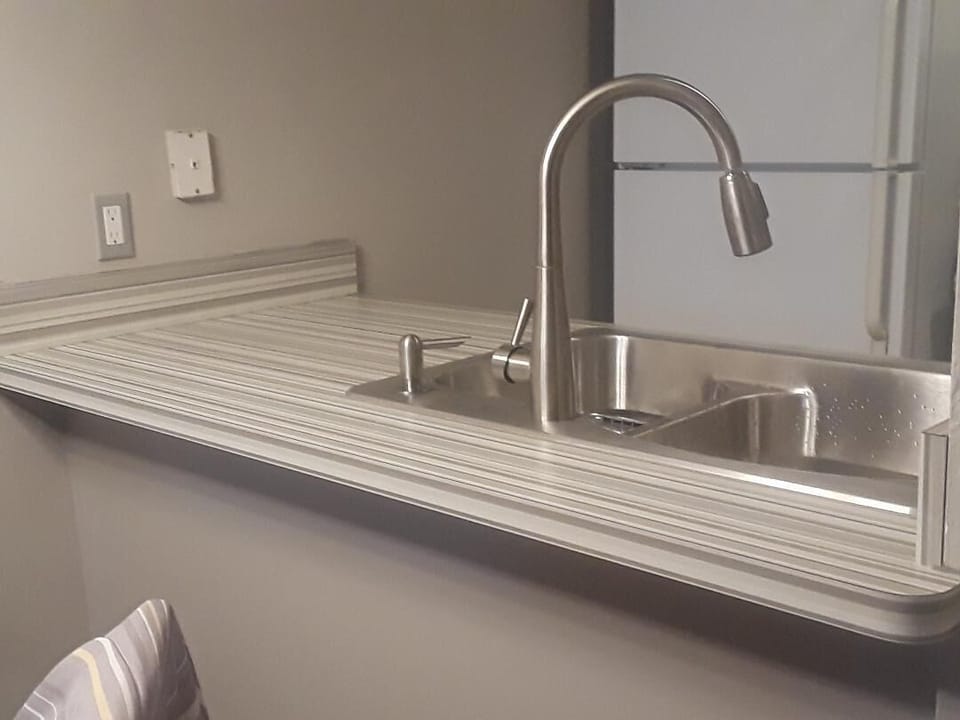 New sink with pull down sprayer. 