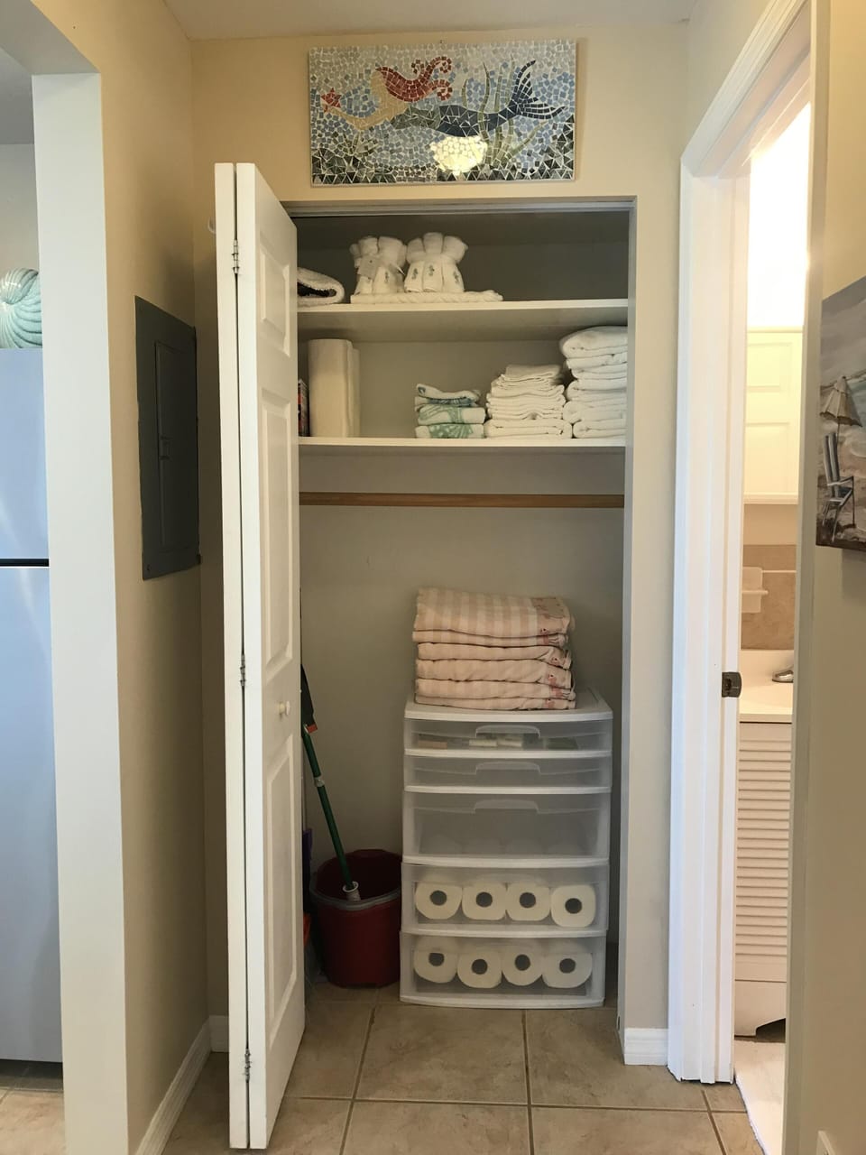 Utility closet, all linens provided