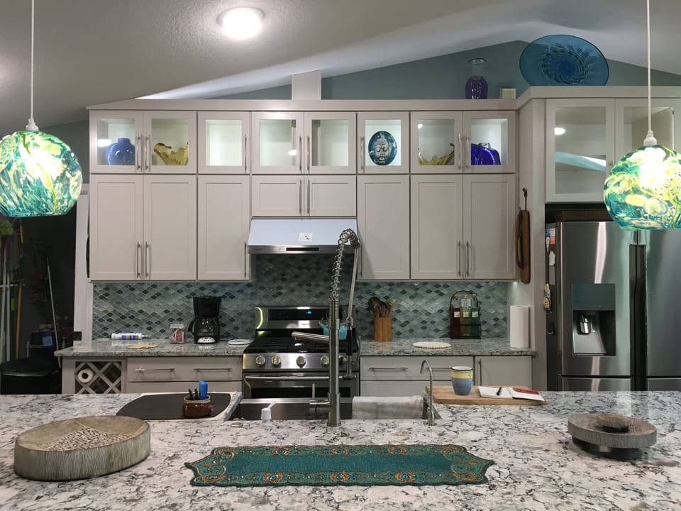 Kitchen with extra large Island.