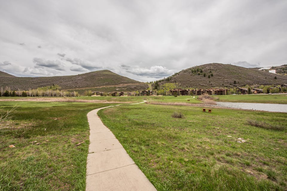 Views from the Back Patio of Deer Valley Ski Slopes and Lake