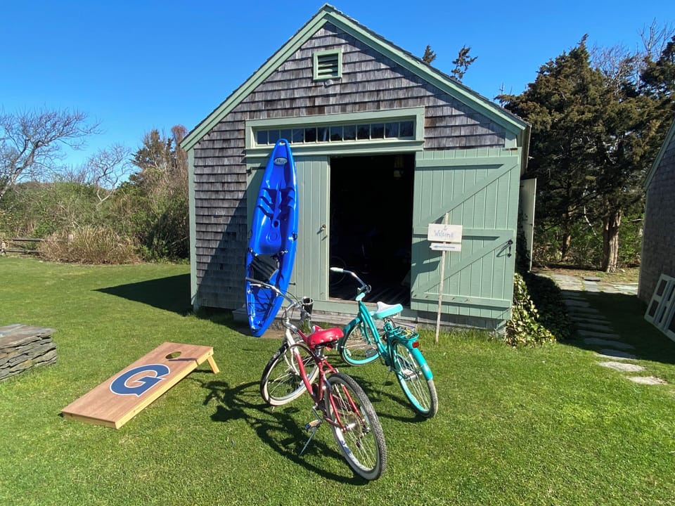 Barn with bikes and toys