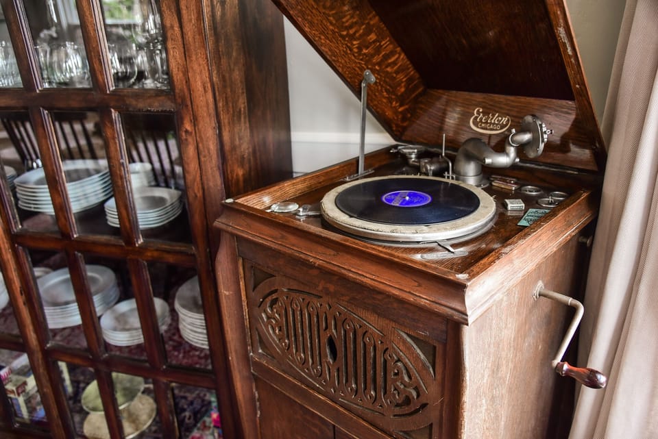 Dining Room Antique Hand-Cranked Record Player
