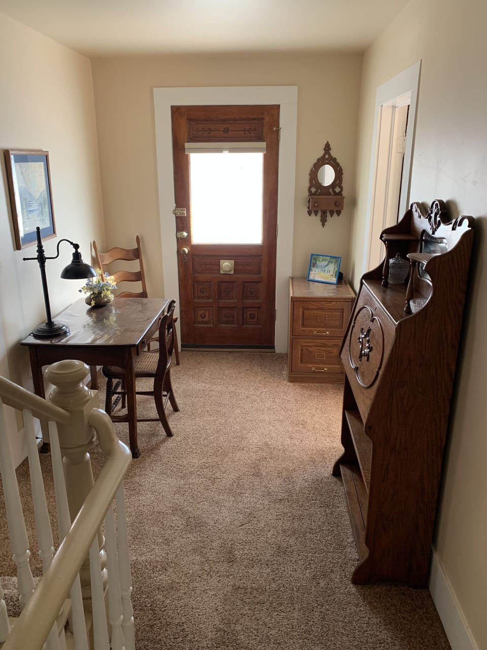 Desk area and 2nd floor coffee porch with Uncompahgre river views and sounds