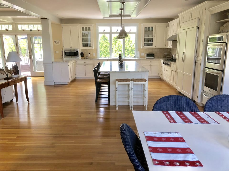 First floor open concept kitchen, dining and living room
