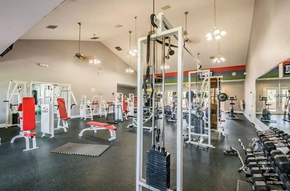 Gym. Has separate pilates/ yoga room and  boxing stuff