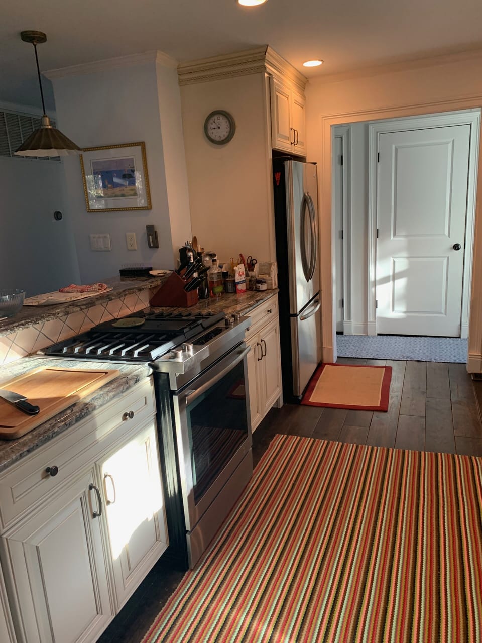 Full gourmet kitchen. Main floor. 
New range. Refrigerator #1, 
Dishwasher #1.