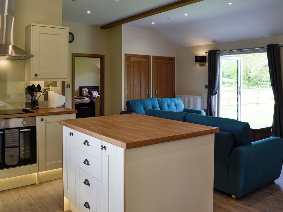Open plan living space | River Lodge - Bryncoch Holidays, Hundred House, near Builth Wells