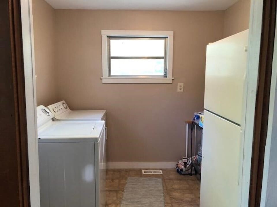 washer and dryer, second refrigerator