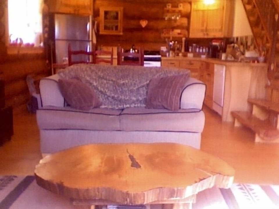 Sitting area near kitchen and under cathedral ceiling