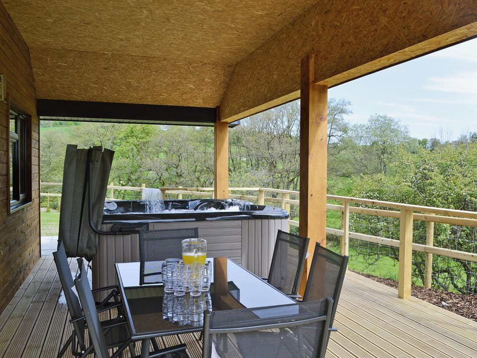 Impressive outdoor area | Woodland Lodge - Bryncoch Holidays, Hundred House, near Builth Wells