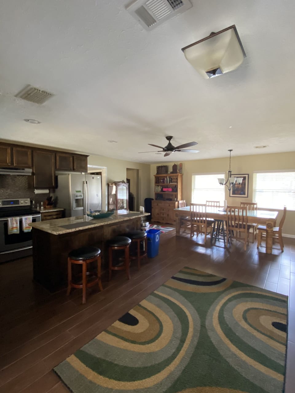 Large Kitchen with center island comes fully equipped for all your cooking needs