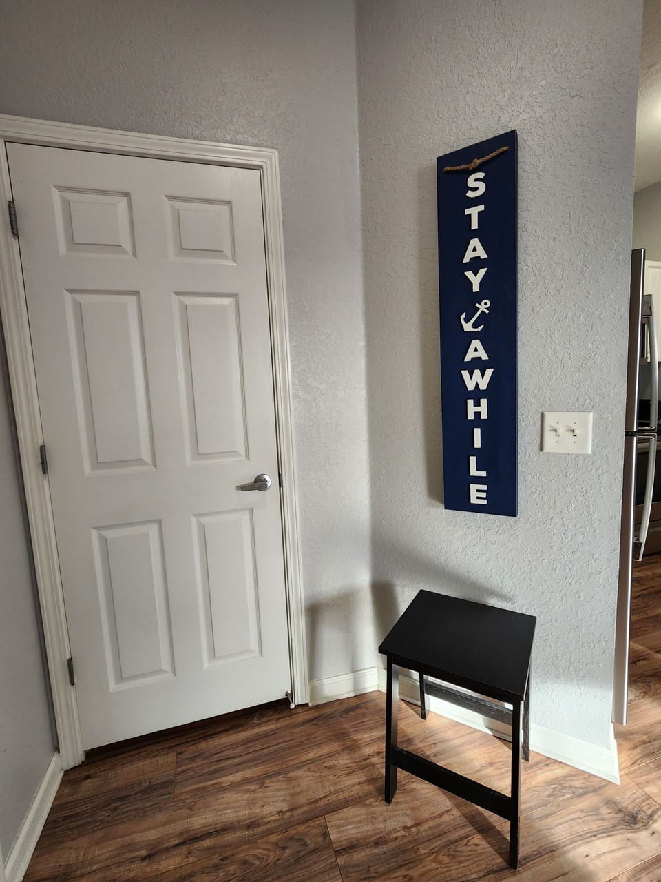 Spacious coat closet. Also houses games, extra chairs, and 2 sets of golf clubs.