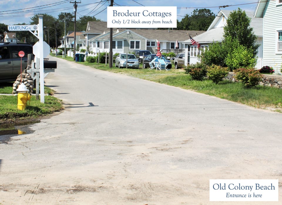 Proximity of cottages to beach. (Less than 250 feet)