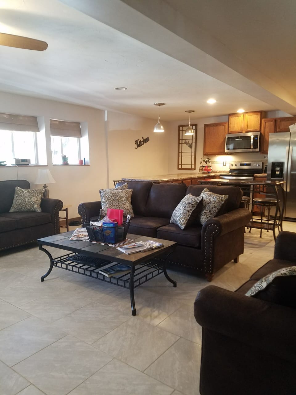 open kitchen and family room
