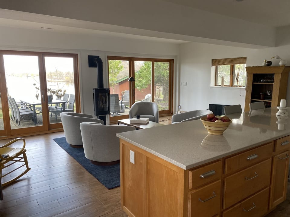 Great room and Kitchen at Lake Level