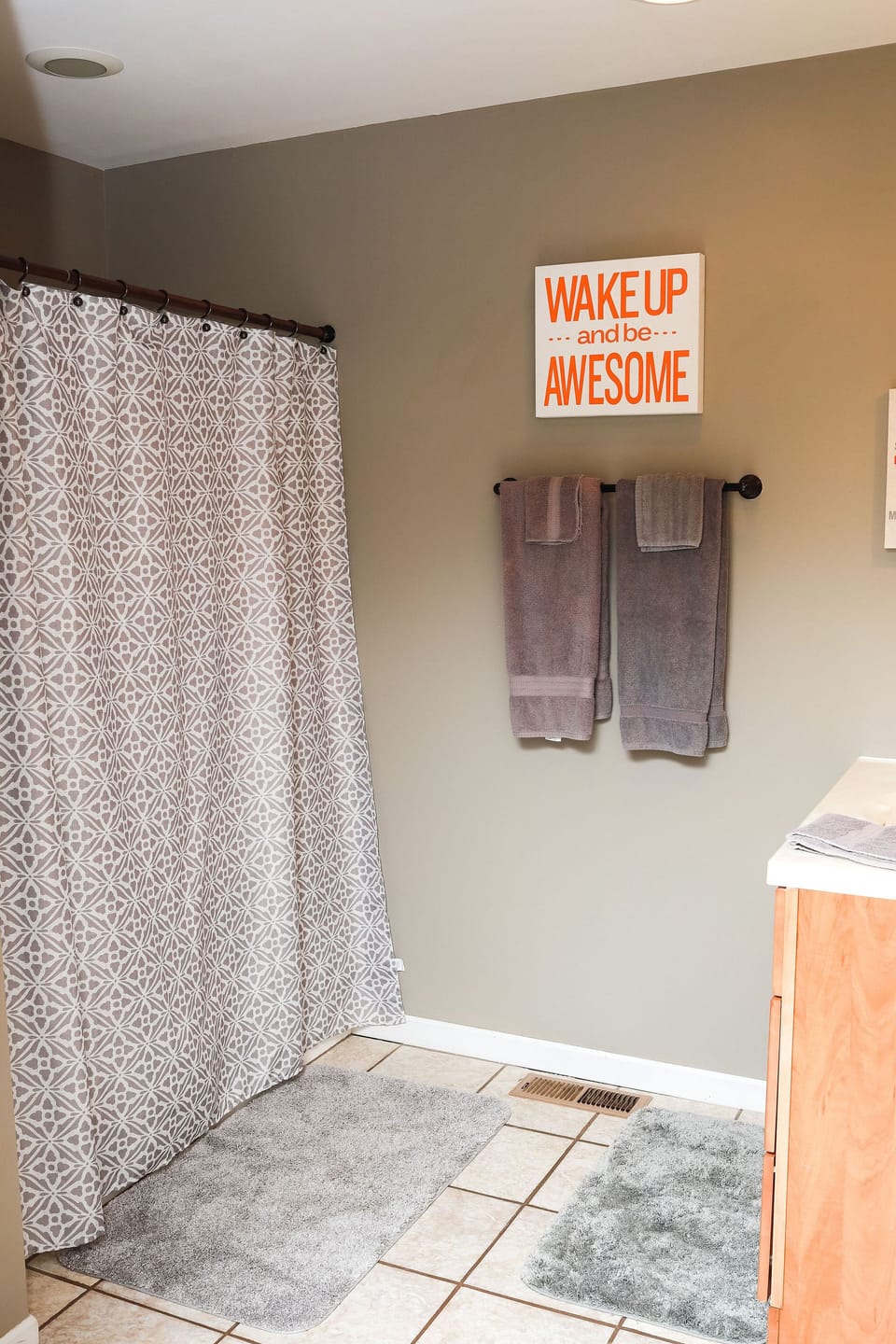 Main bath with tub and shower