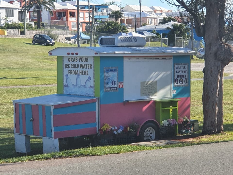 Cute snowball vendor located on top of the hill from Horseshoe Bay. Refreshing!