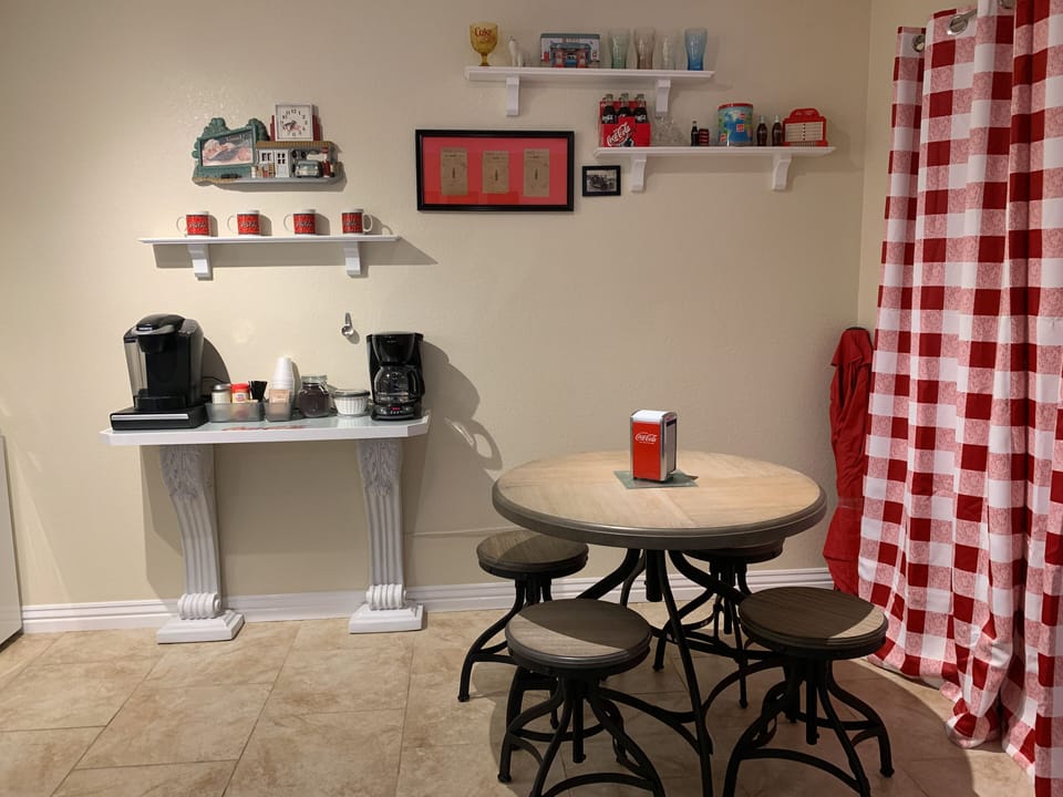 dining for 4 and coffee bar