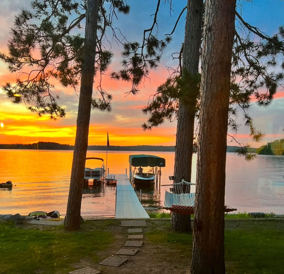 Sunset view of the lake.