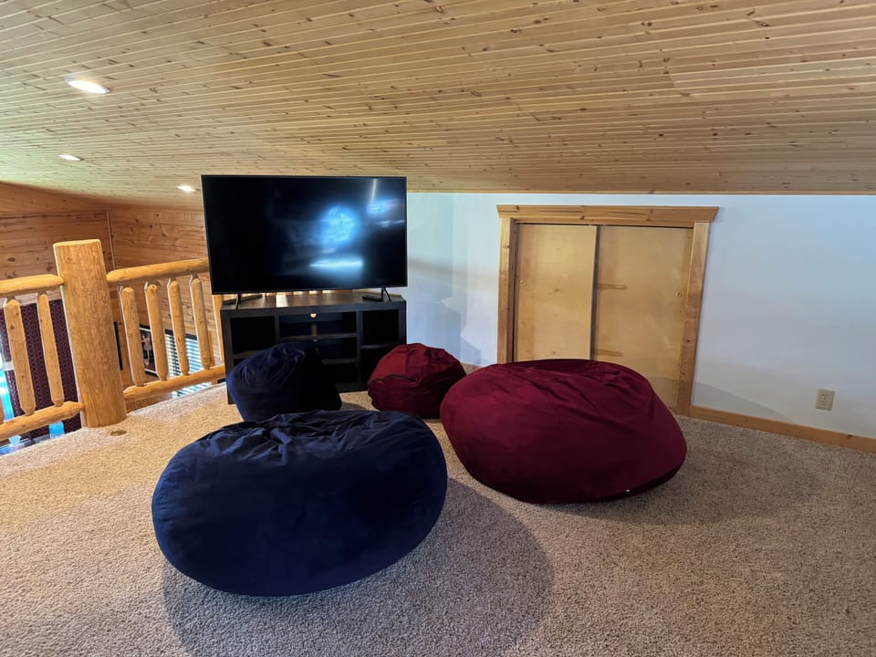 TV with seating in loft