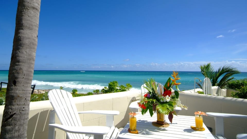 Seaside's wooden deck overlooking Silver Sands Beach