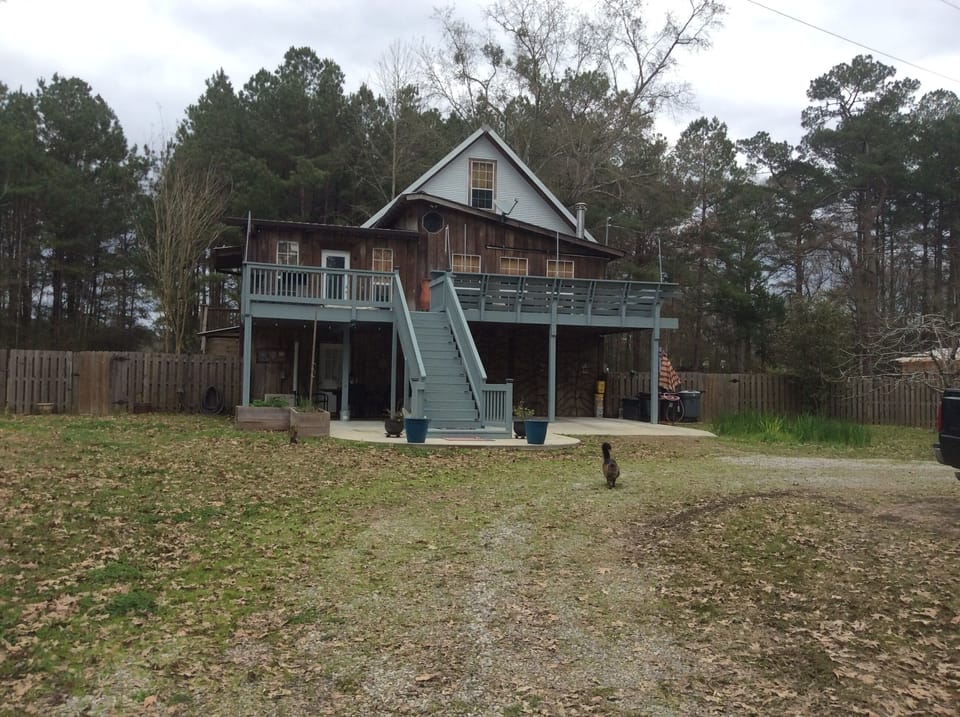 View of our home, apartment is on the ground level (lower left of stairs)