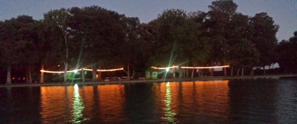 enjoy the lights on the property at night