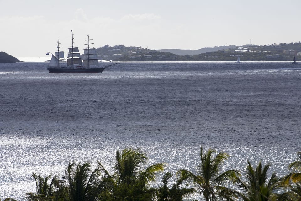 sunset on a silvery sea